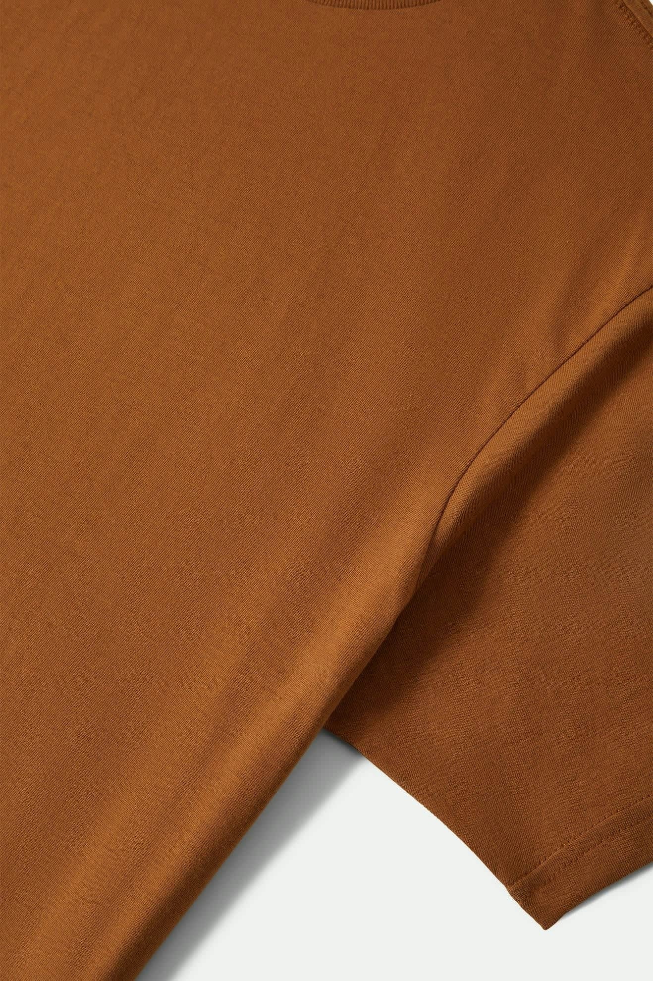 Premium Cotton Short Sleeve Tailored T-Shirt - Washed Copper