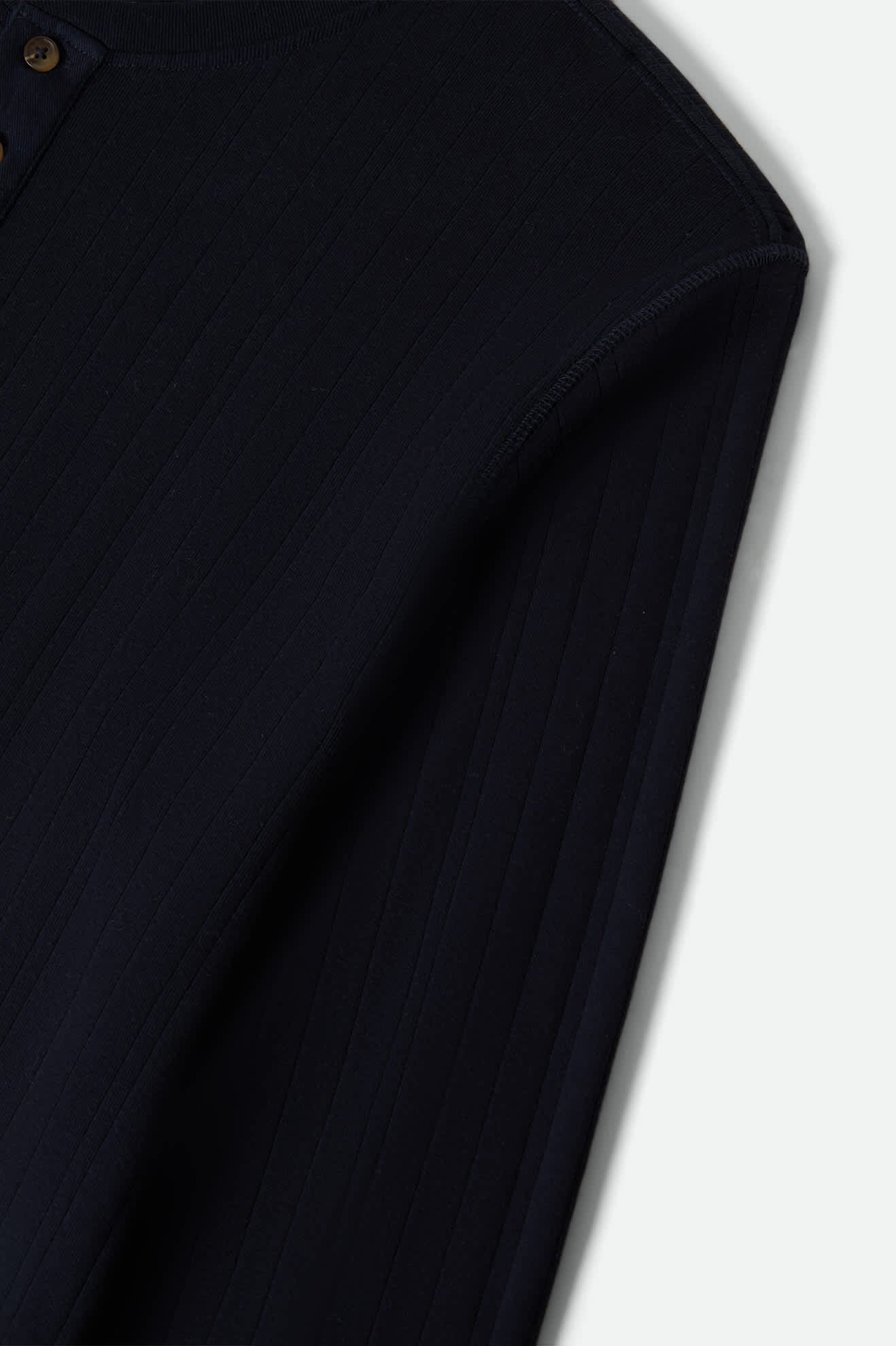 Vintage Ribbed L/S Henley - Washed Navy