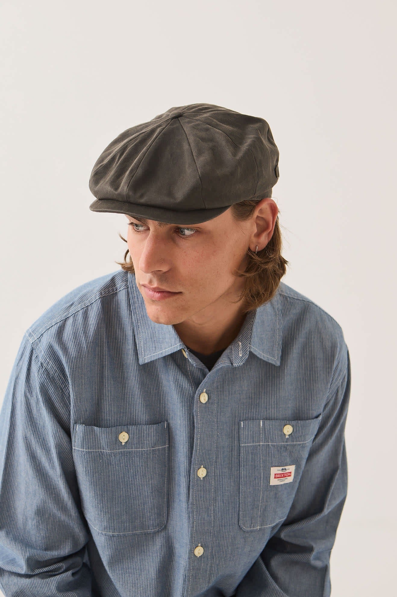 Brood Baggy Flannel Snap Cap - Brown Faux Leather
