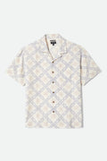 Bunker Slub Short Sleeve Shirt - Off White/Blue Tile