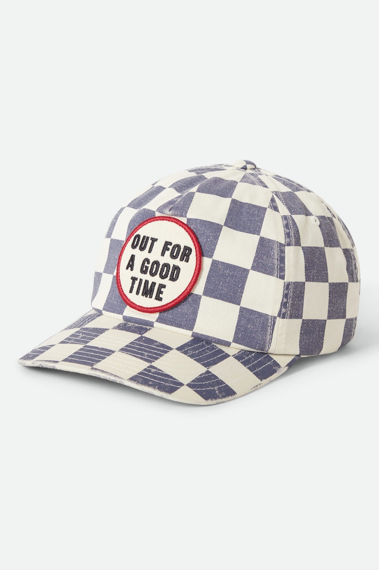 Out For A Good Time Adjustable Hat - Navy Gingham