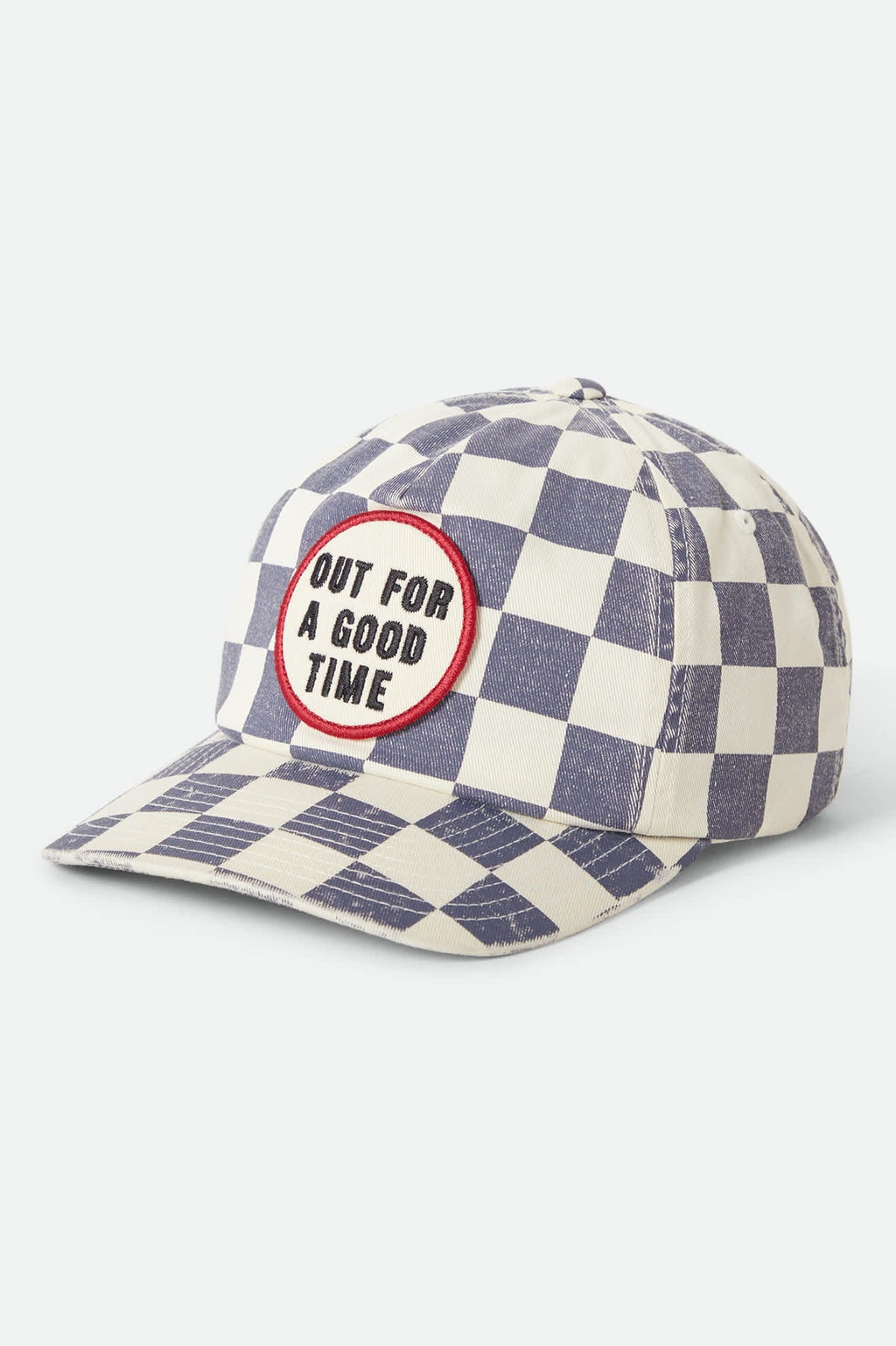 Out For A Good Time Adjustable Hat - Navy Gingham
