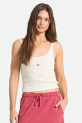 Ringer Organic A-Tank - Off White/Silver Pink
