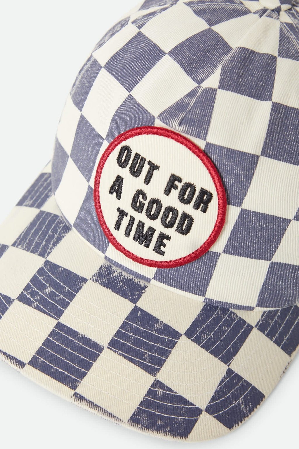 Out For A Good Time Adjustable Hat - Navy Gingham