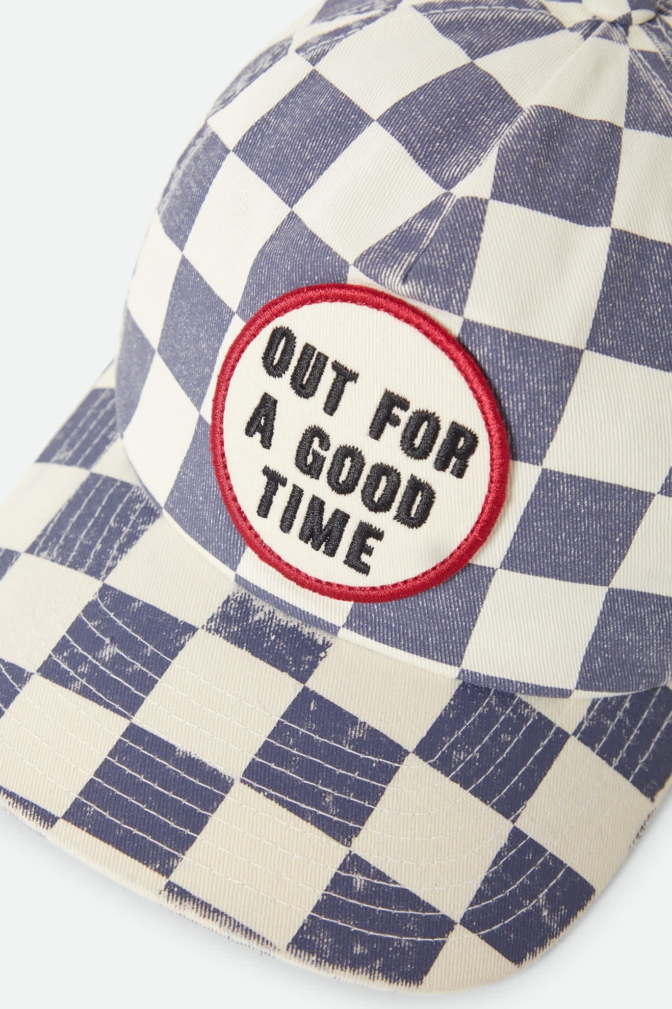 Out For A Good Time Adjustable Hat - Navy Gingham
