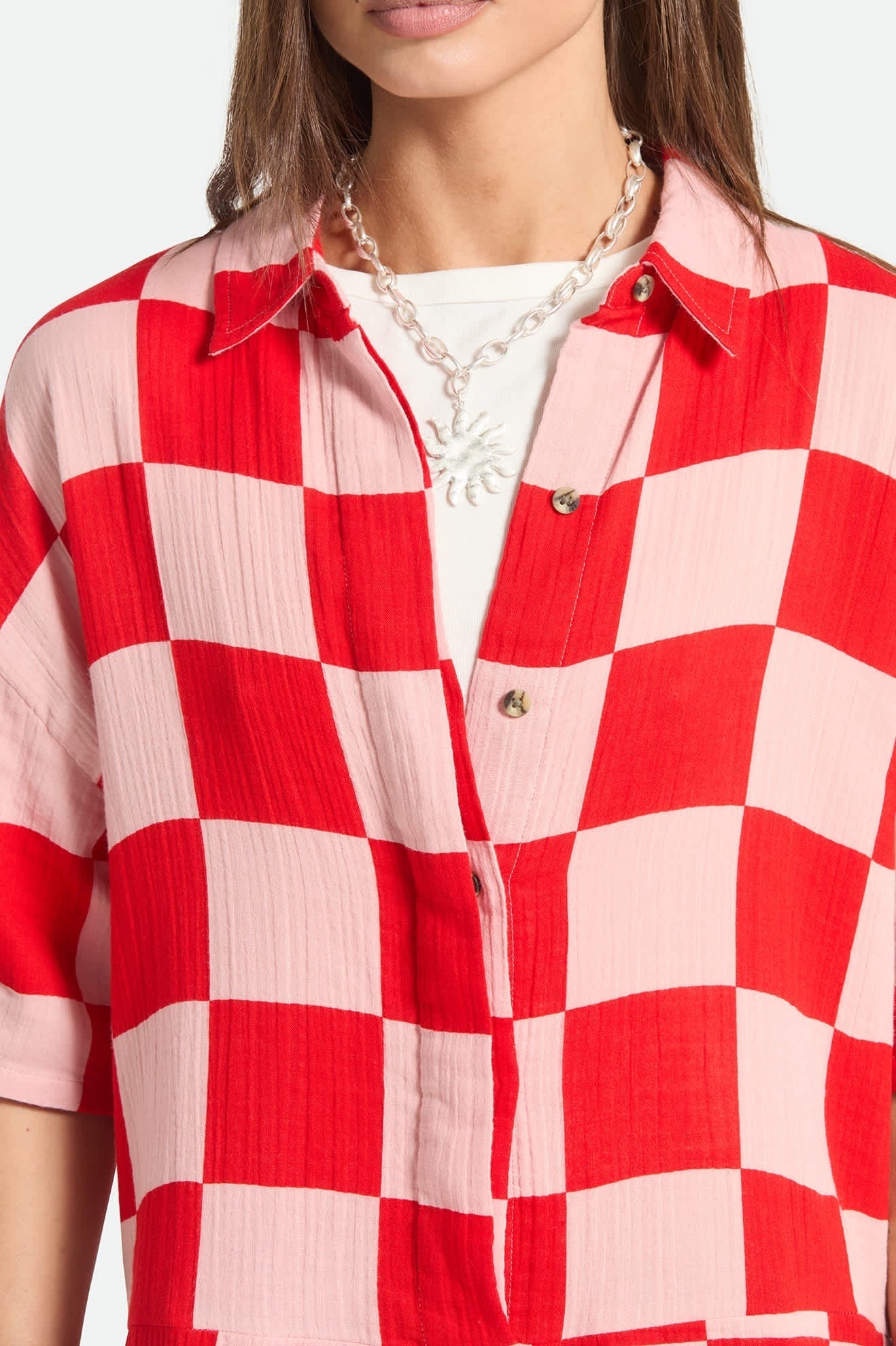 The Getaway Romper - Silver Pink/Adrenaline Rush Checkerboard