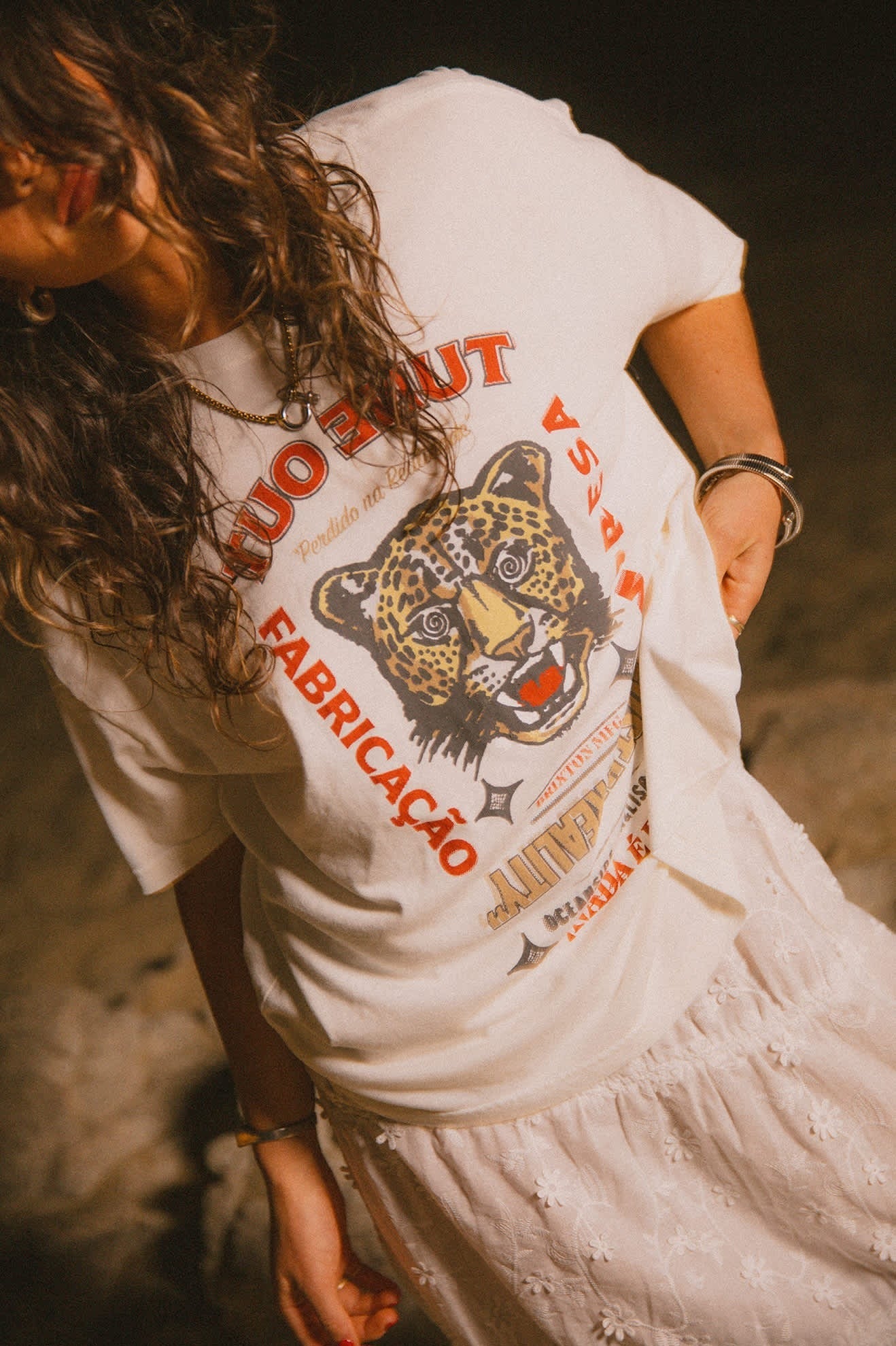 The Getaway Oversized Boyfriend T-Shirt - Vintage White
