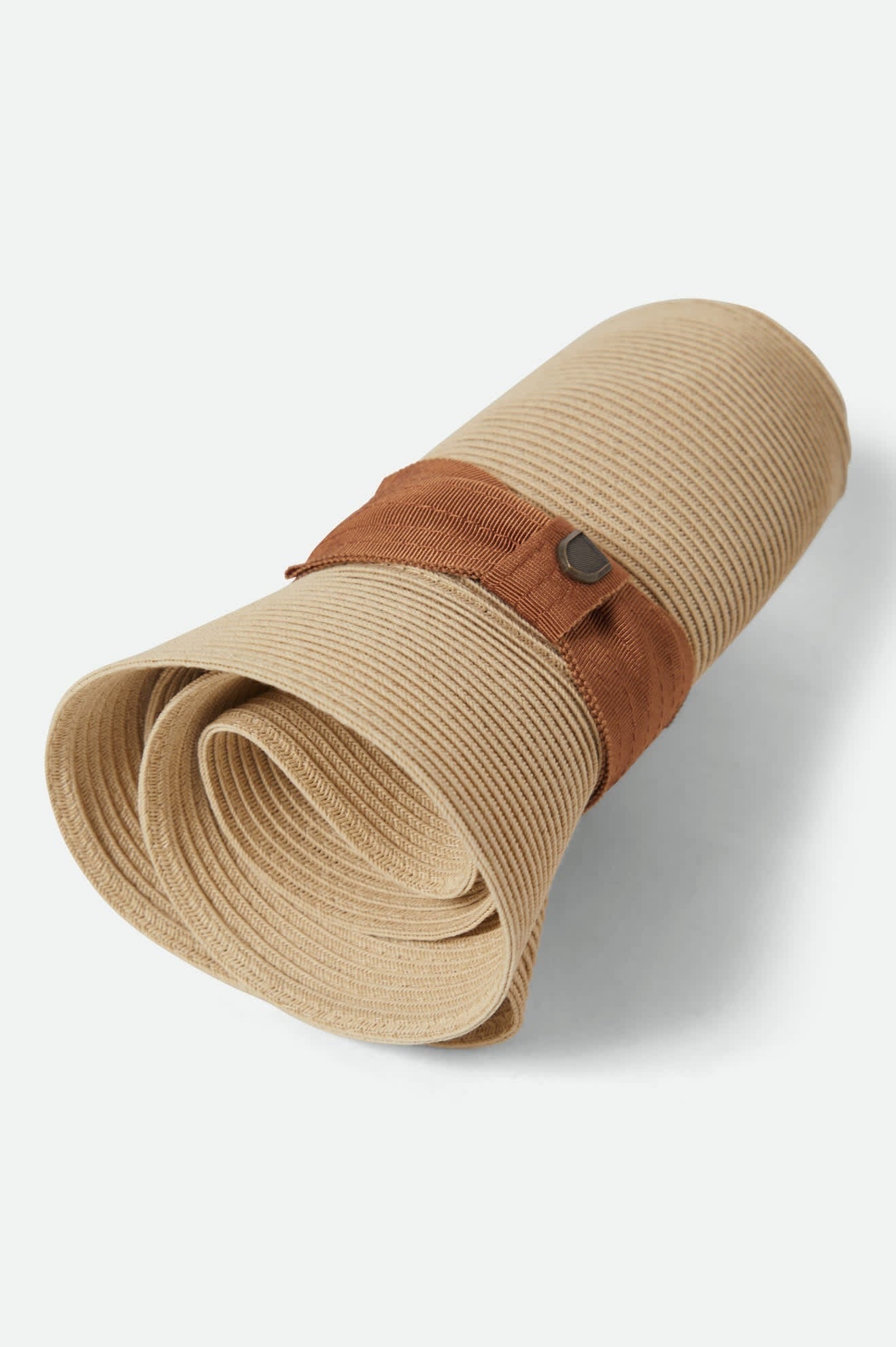 Roma Straw Packable Fedora - Natural/Bronze