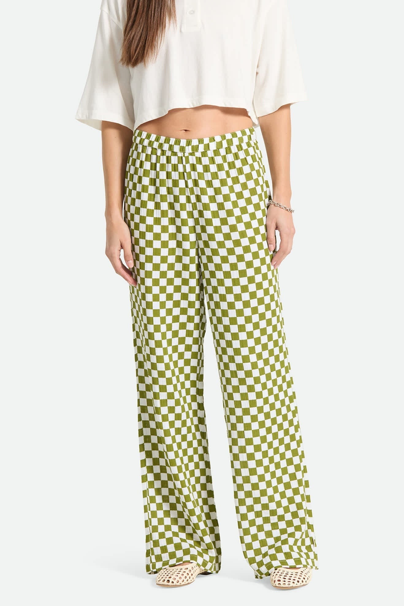 The Lola Lounge Pant - Sublime Green Checkerboard