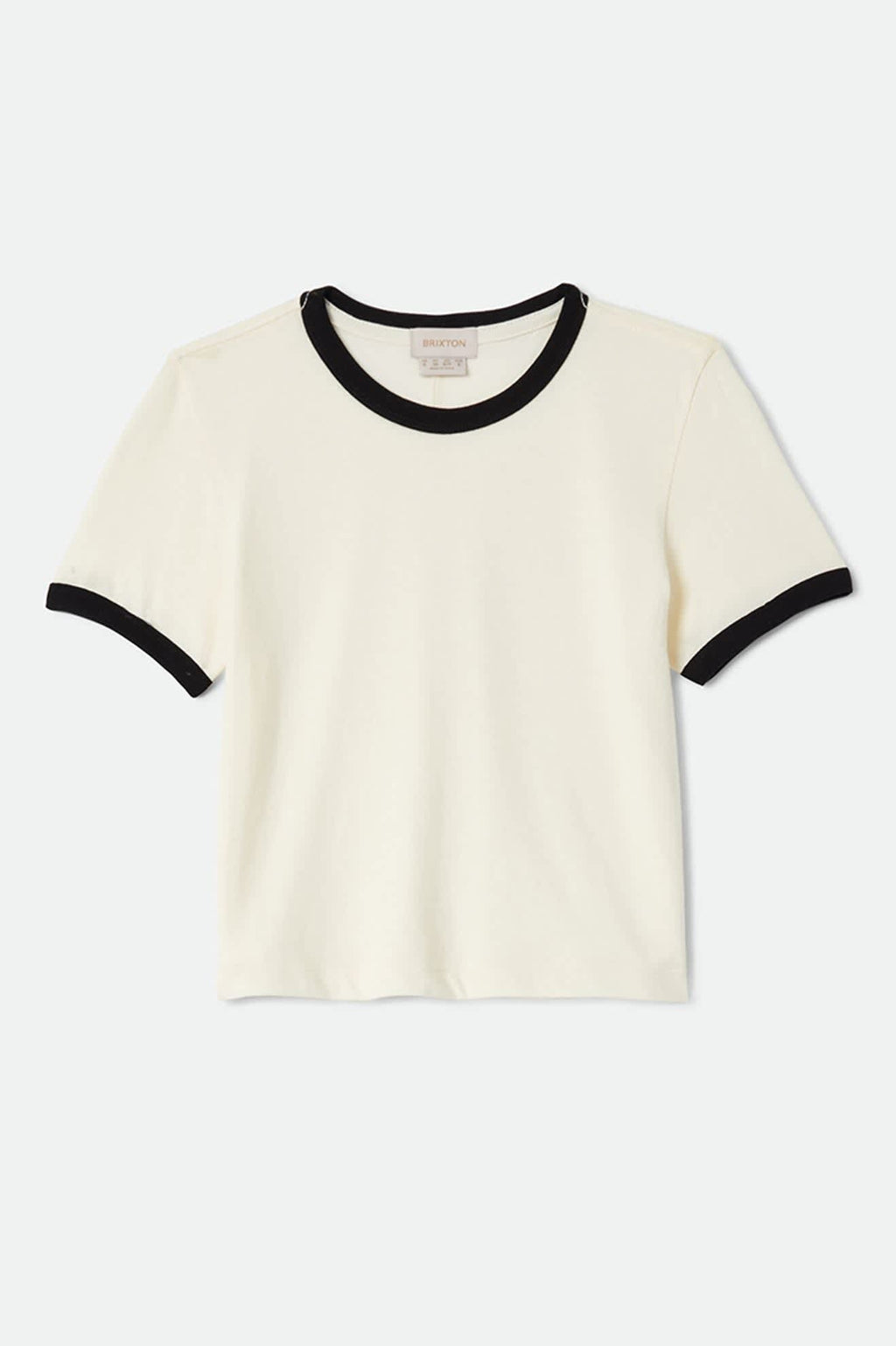 Carefree Organic Garment Dye Ringer T-Shirt - Off White/Black