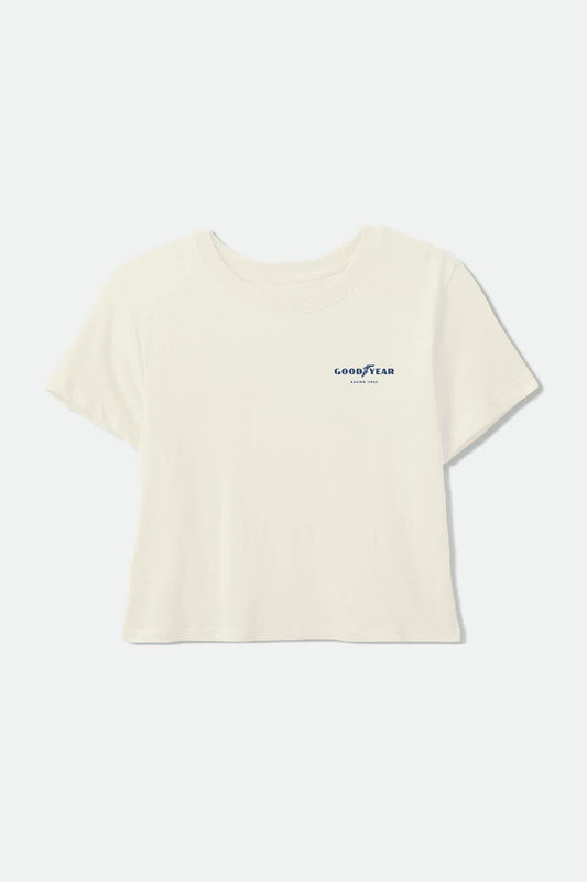 Goodyear Burnout Boxy Crew T-Shirt - Off White