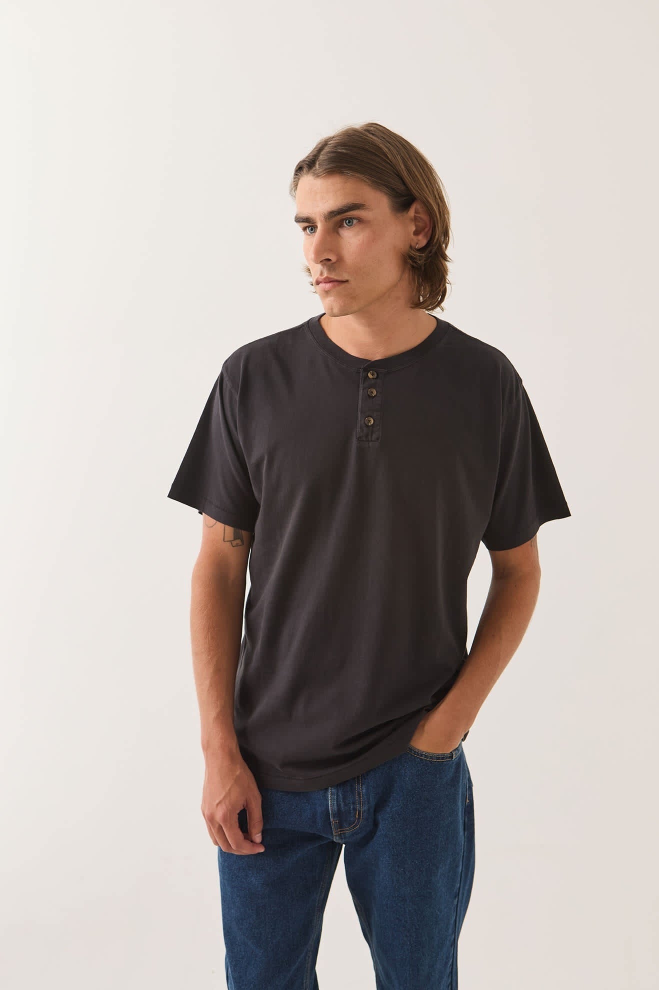 Brixton Baseline Henley T-Shirt - Black