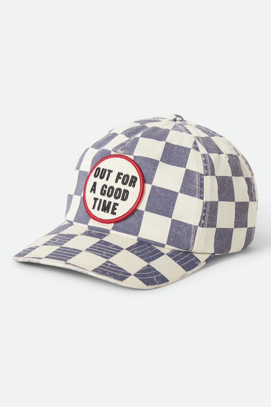 Out For A Good Time Adjustable Hat - Navy Gingham