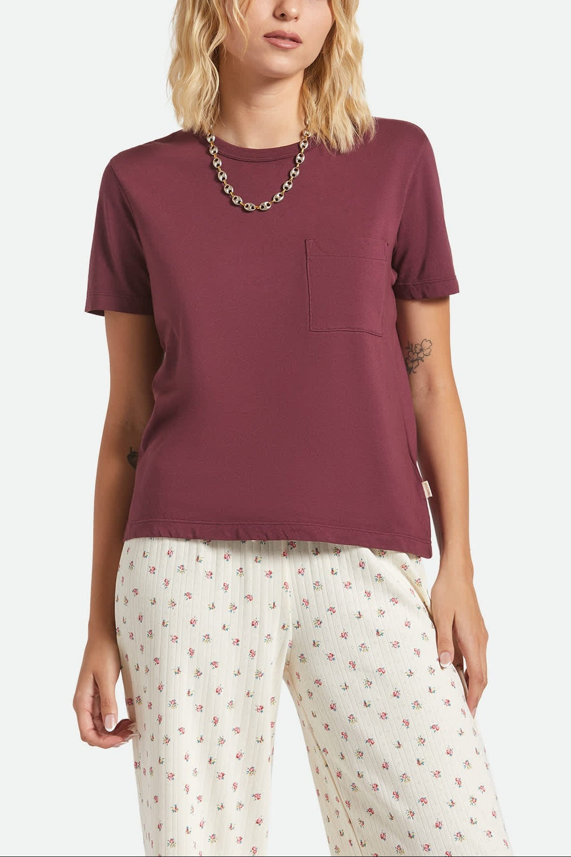 Carefree Organic Garment Dye Perfect T-Shirt - Port