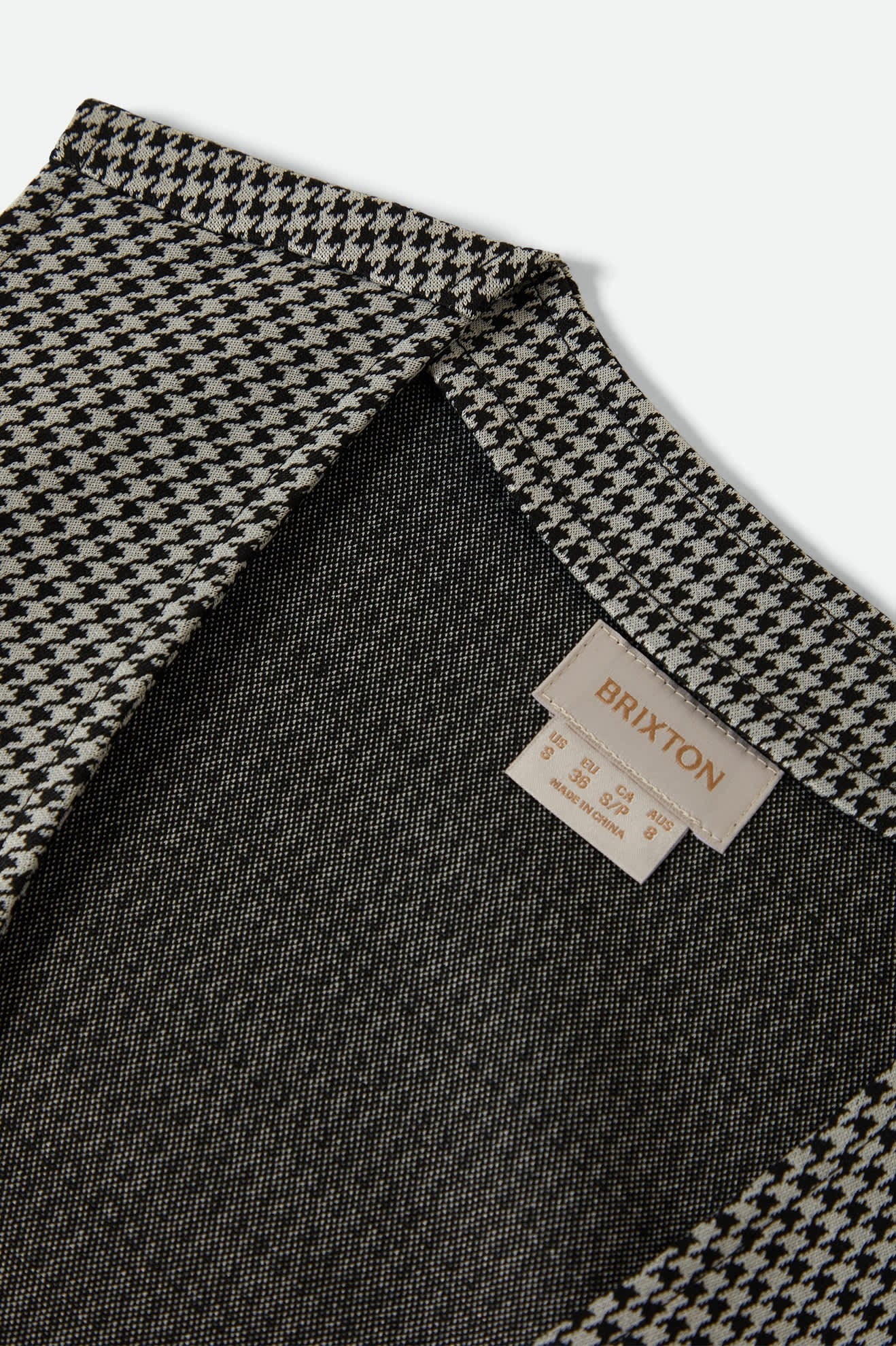 Houndstooth Leisure Vest - Winter White/Black