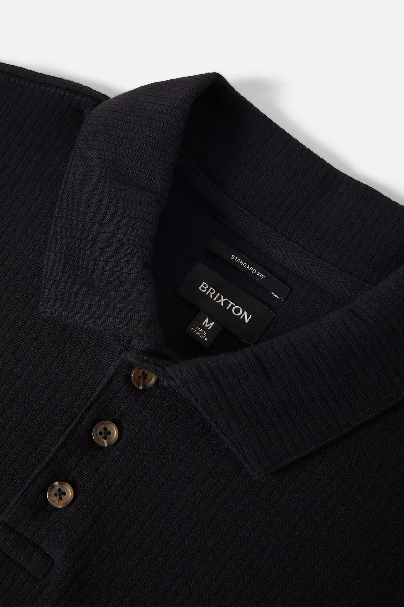 Ribbed City S/S Polo - Black
