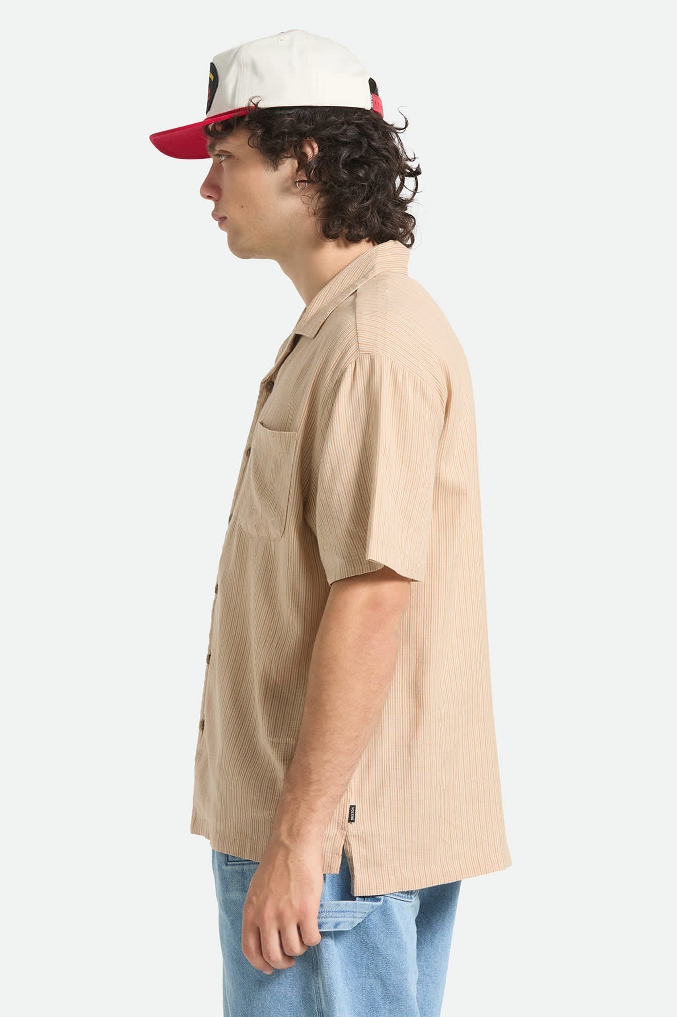Bunker Slub Short Sleeve Shirt - Italian Clay Stripe