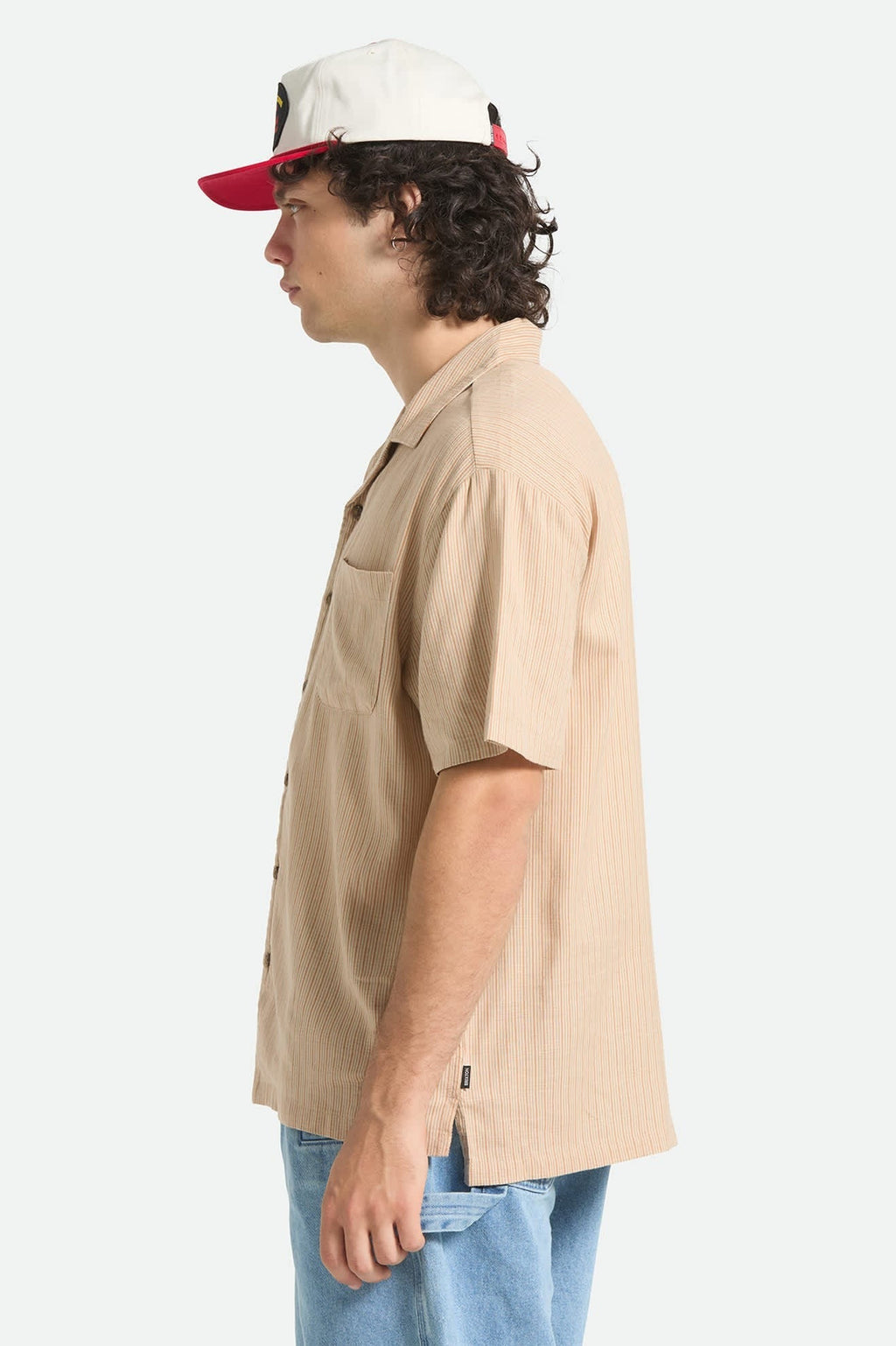 Bunker Slub Short Sleeve Shirt - Italian Clay Stripe