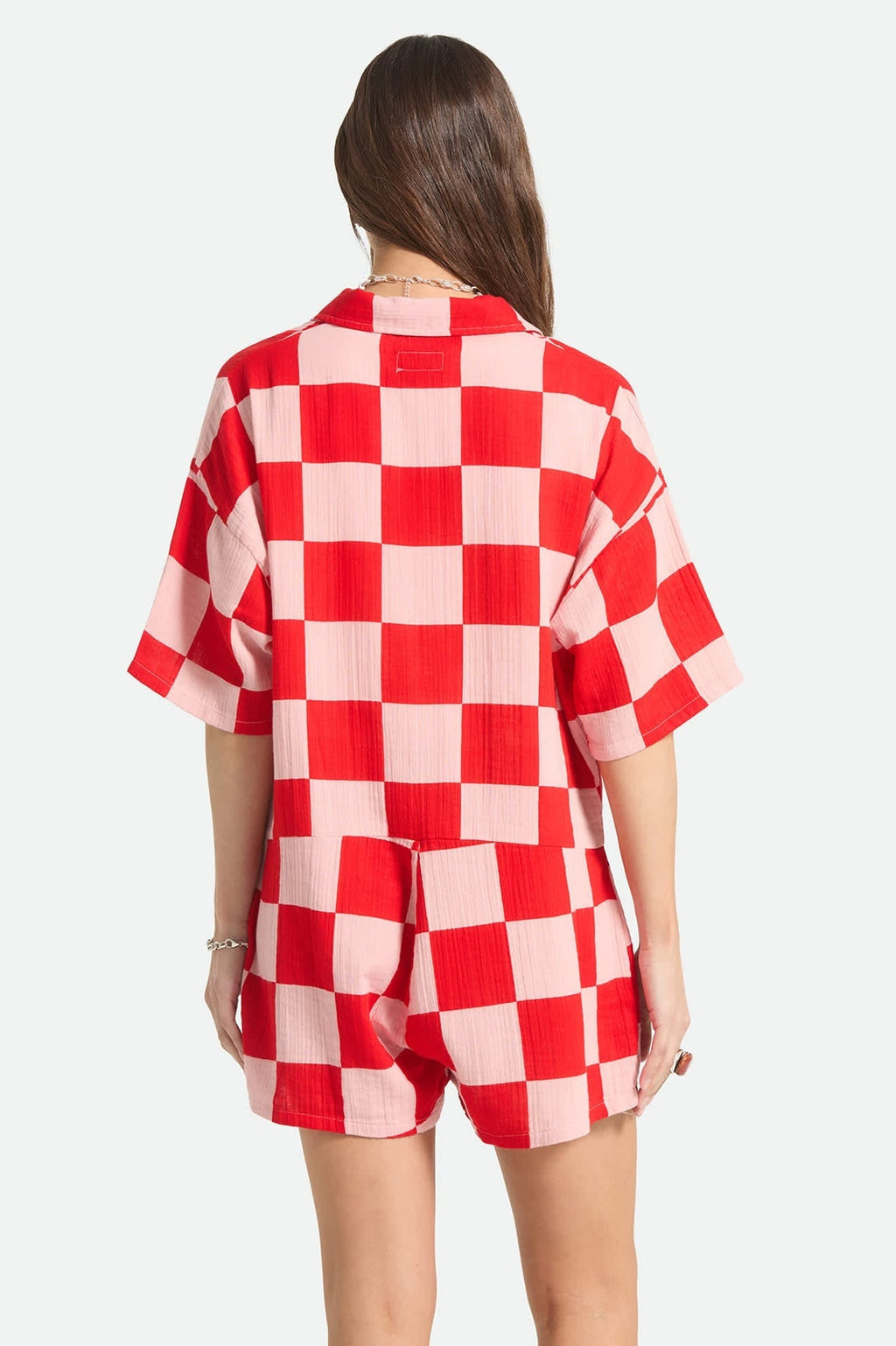 The Getaway Romper - Silver Pink/Adrenaline Rush Checkerboard