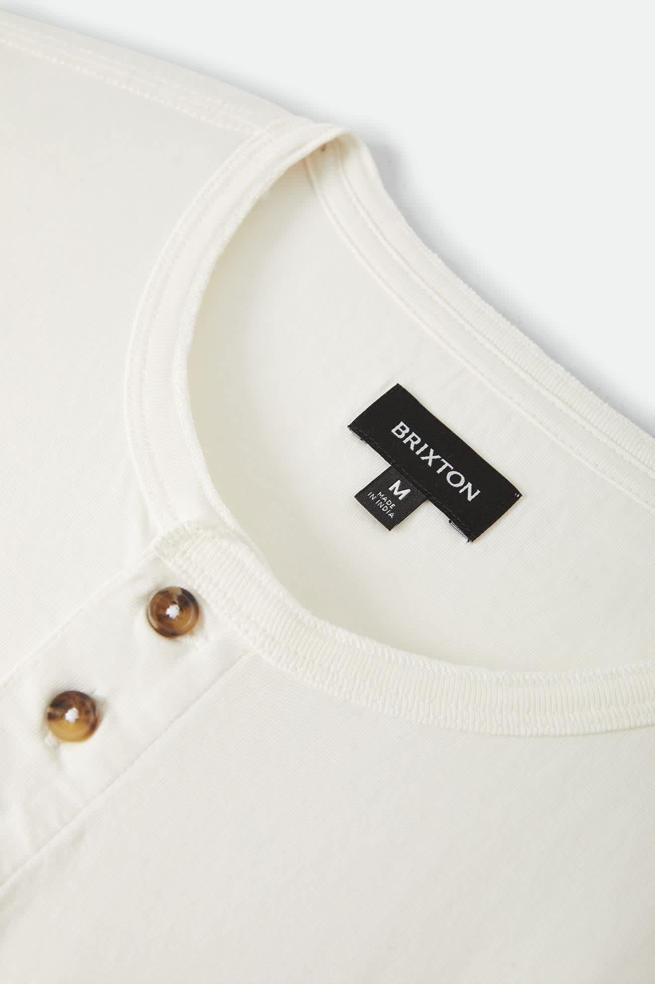 Brixton Baseline Henley T-Shirt - Off White Vintage Wash