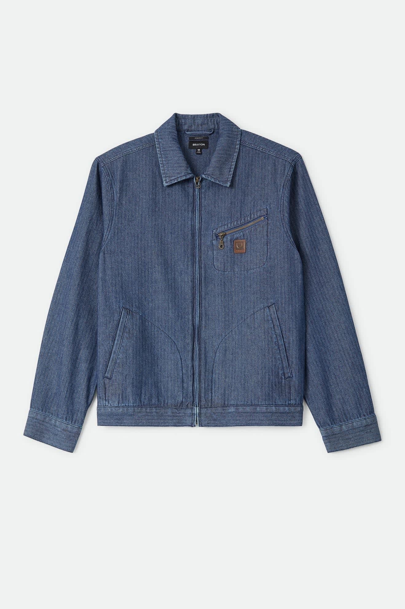 Mechanic Garage Zip Jacket - Indigo Herringbone