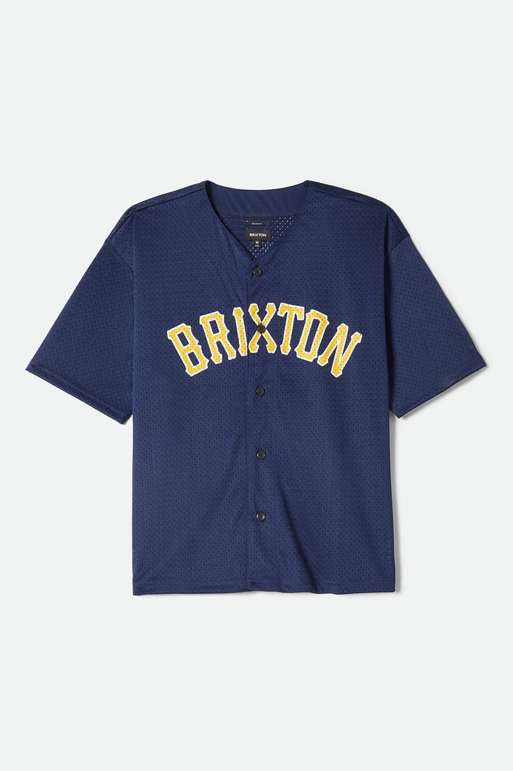 The Brixton Mesh Short Sleeve Baseball Jersey - Washed Navy