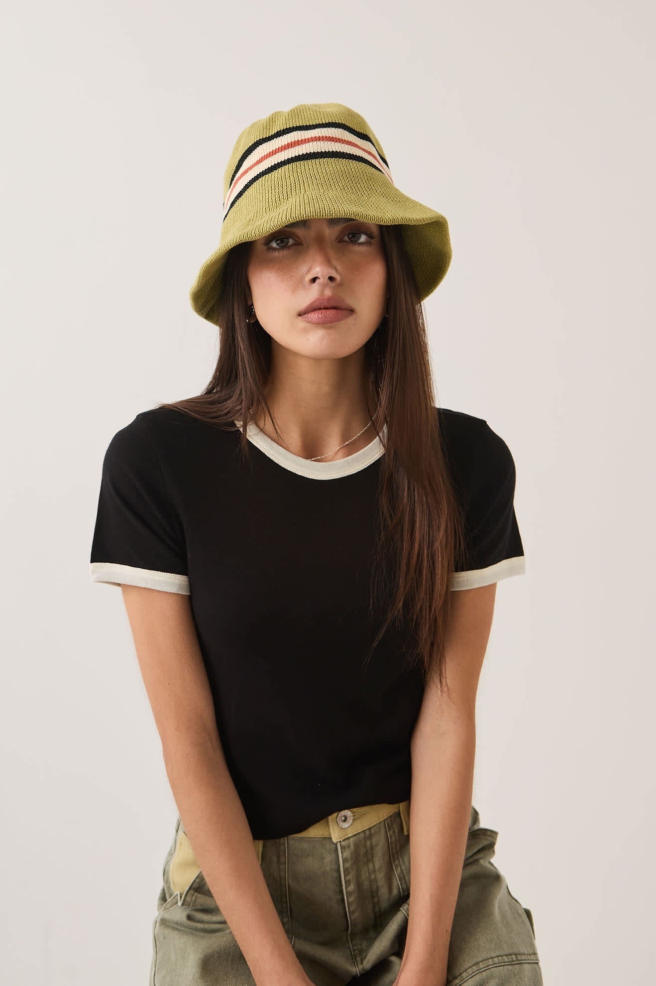 Redding Knit Packable Hat - Green Multi Stripe