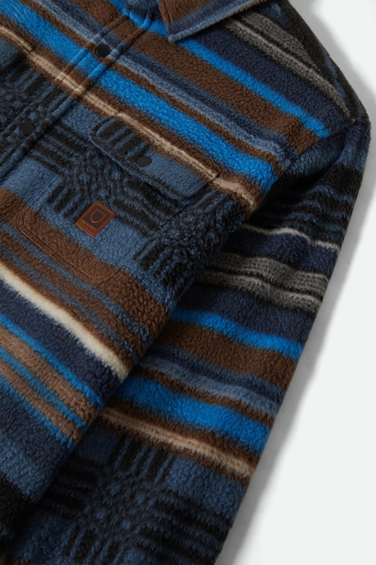 Bowery Arctic Stretch Fleece - Mood Indigo Blanket Stripe