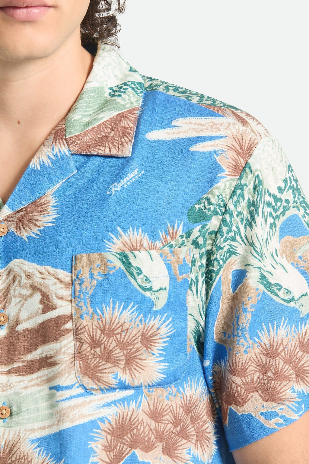 Rainier X Brixton Short Sleeve Shirt - Blue Sky