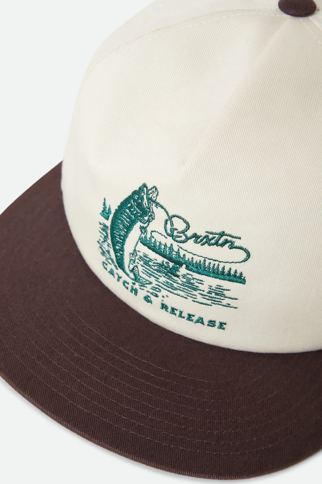 Catch And Release Snapback - Off White/Brown