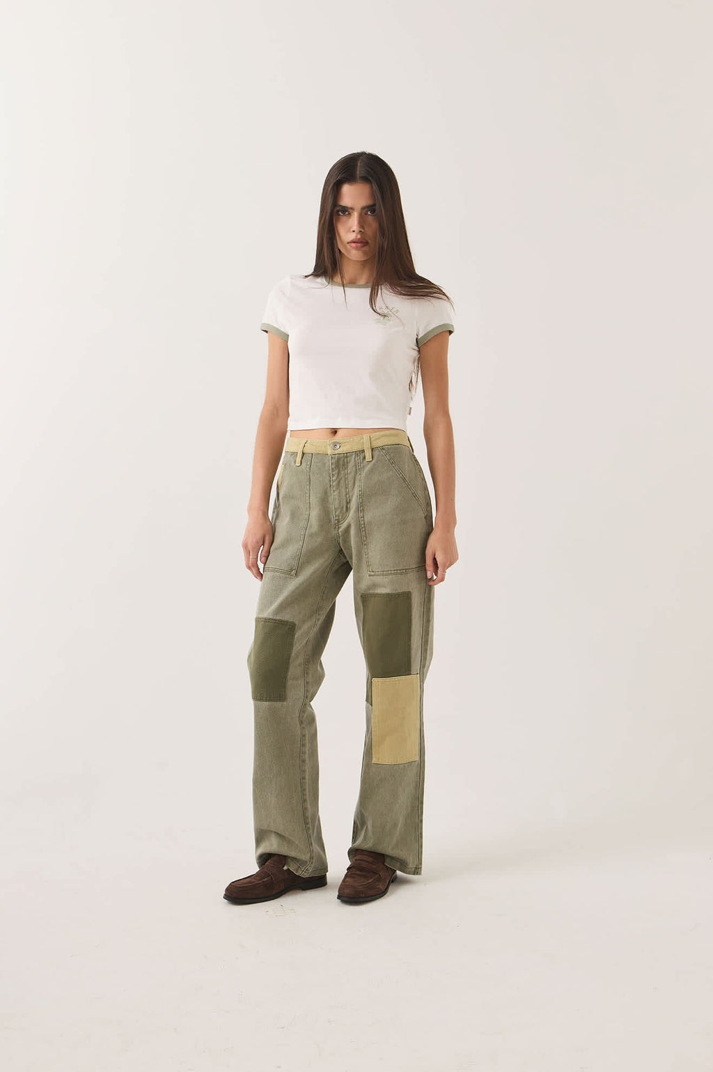 Essex Patchwork Painter Pant - Vintage Olive Patchwork