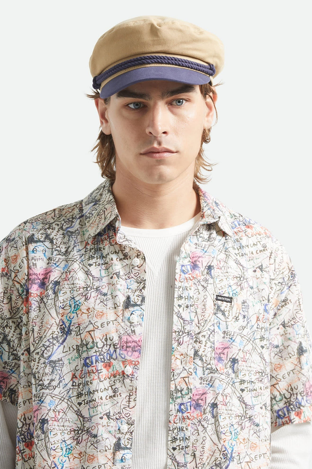 Fiddler Fisherman Cap - Sand/Washed Navy