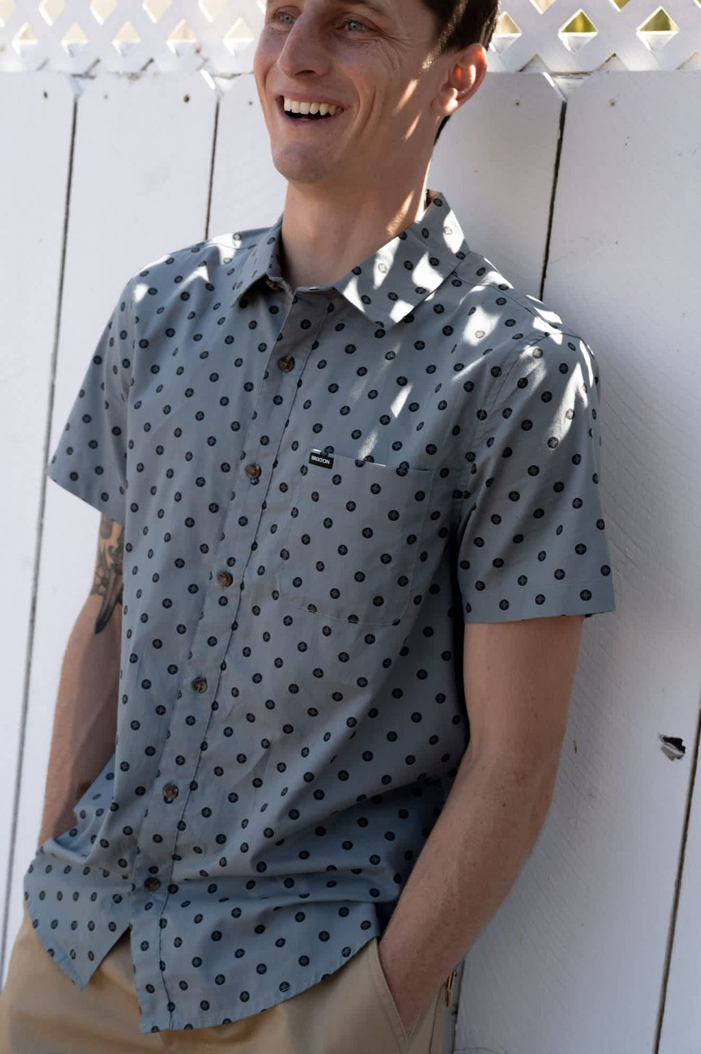 Charter Print Short Sleeve Shirt - Micro Street Tile