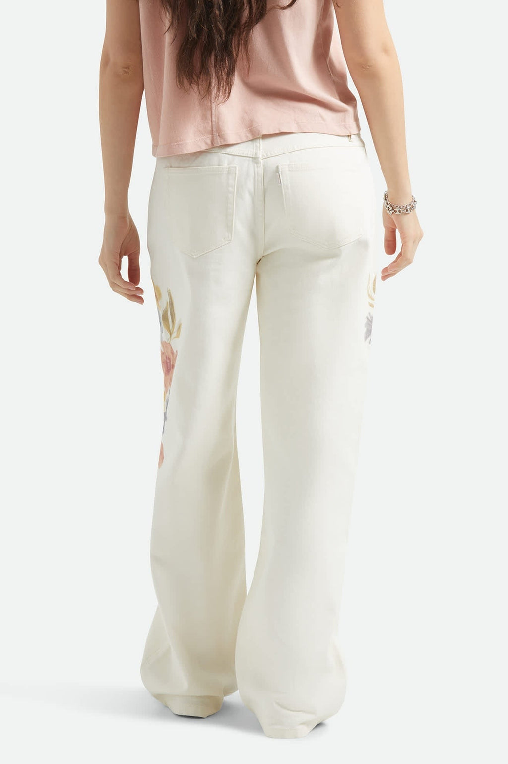 The Chloe 5-Pocket Pant - Off White Floral Burst