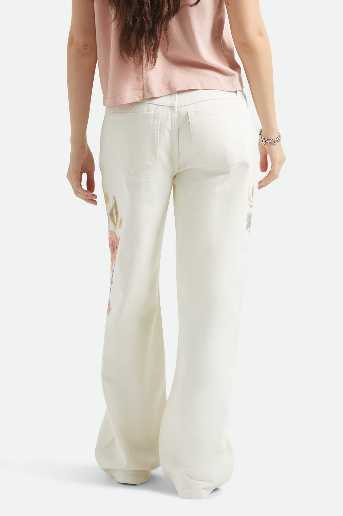The Chloe 5-Pocket Pant - Off White Floral Burst