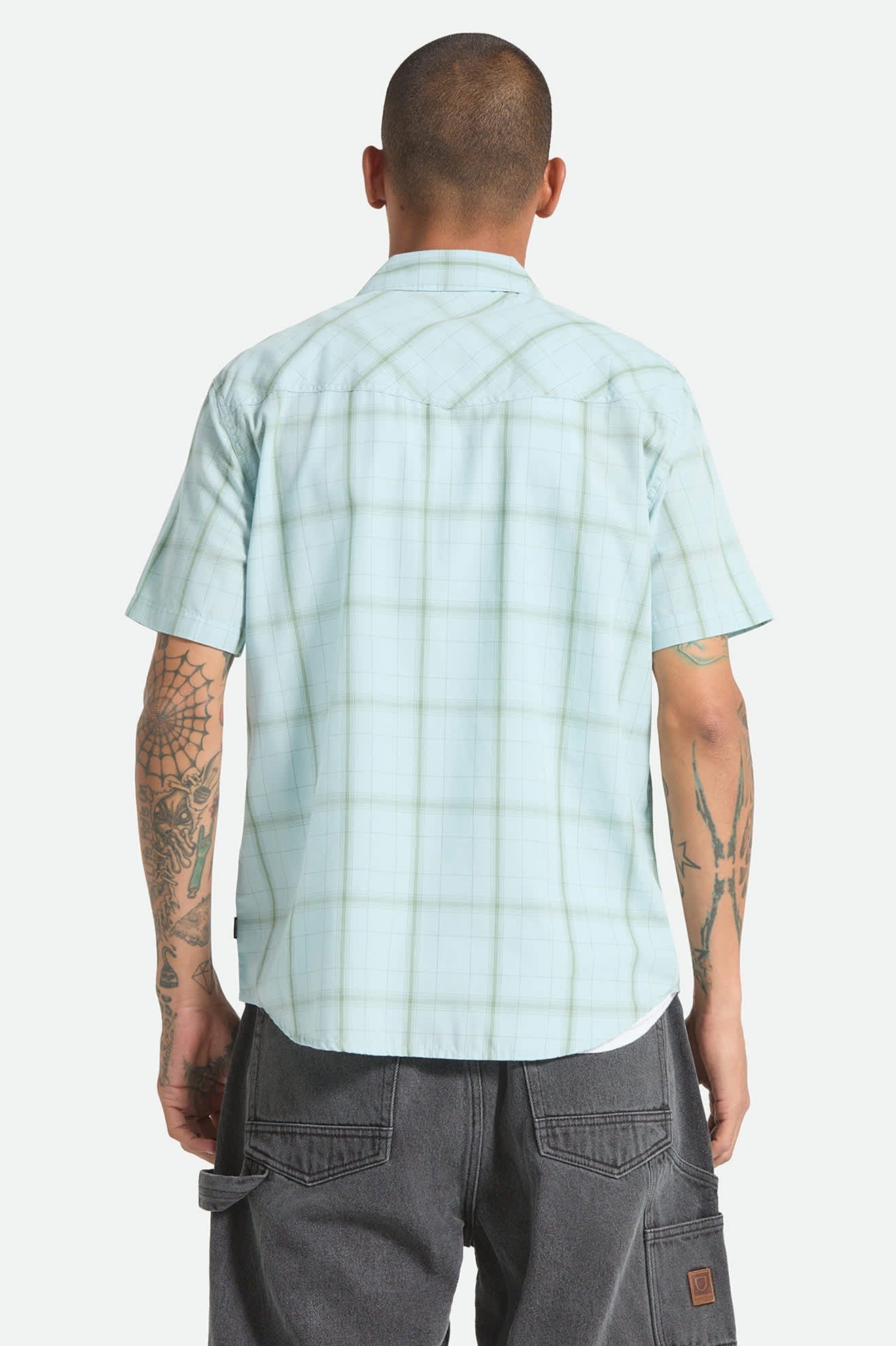 The Breezy Wayne Short Sleeve Shirt - Seafoam Plaid