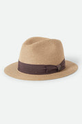 Roma Straw Packable Fedora - Multi Brown/Chocolate