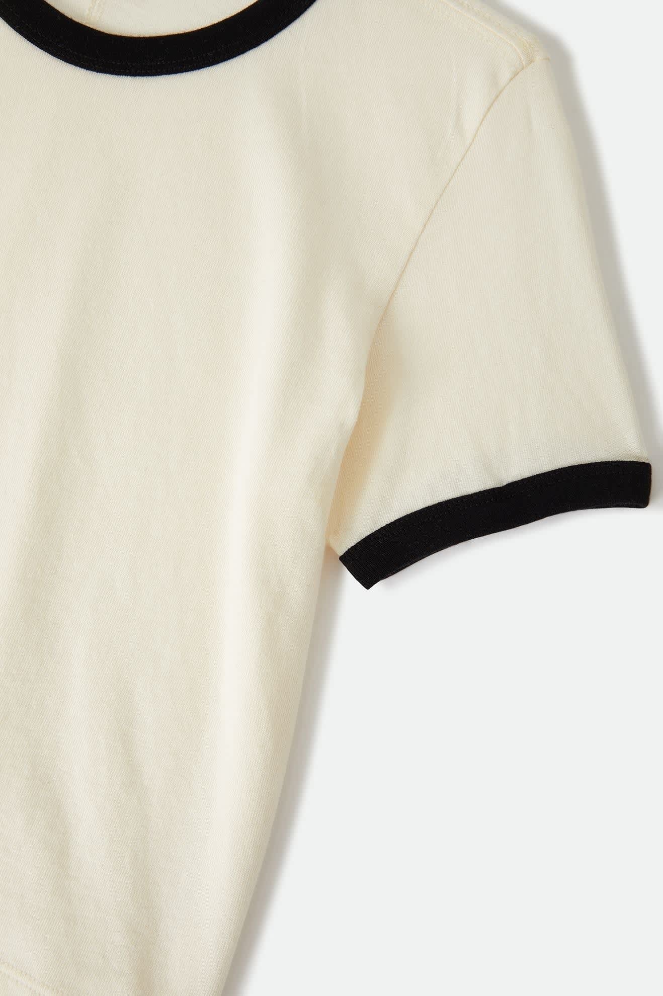 Carefree Organic Garment Dye Ringer T-Shirt - Off White/Black