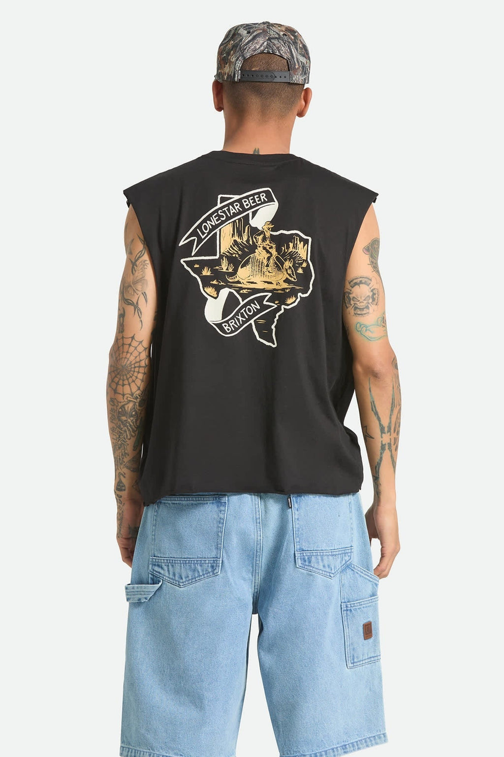 Lone Star Armadillo Muscle T-Shirt - Black