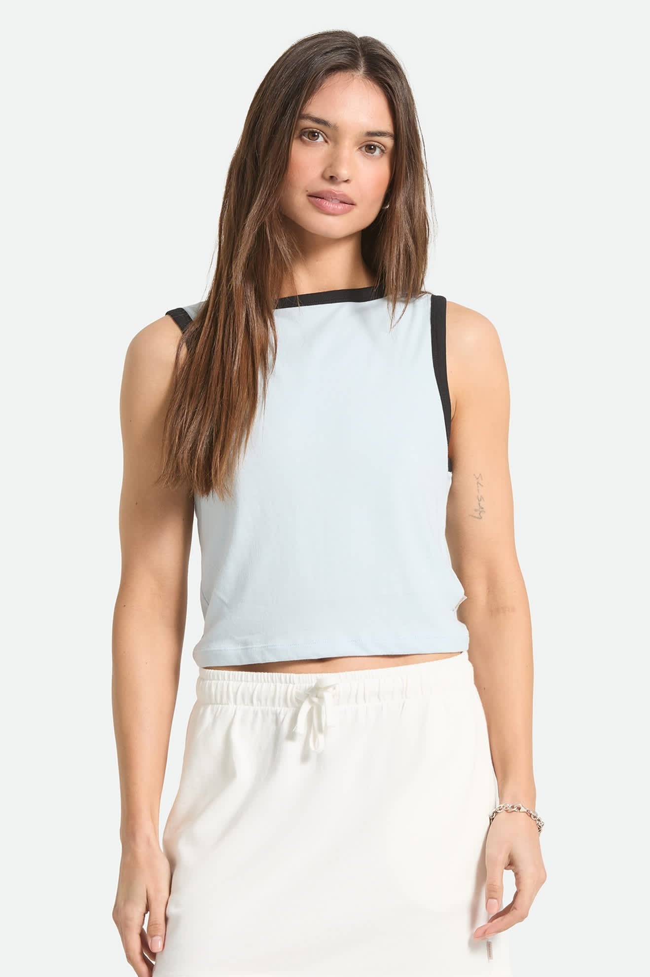 Carefree Organic Garment Dye Cropped Tank - Blue Aura