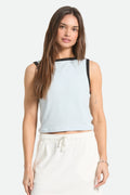 Carefree Organic Garment Dye Cropped Tank - Blue Aura