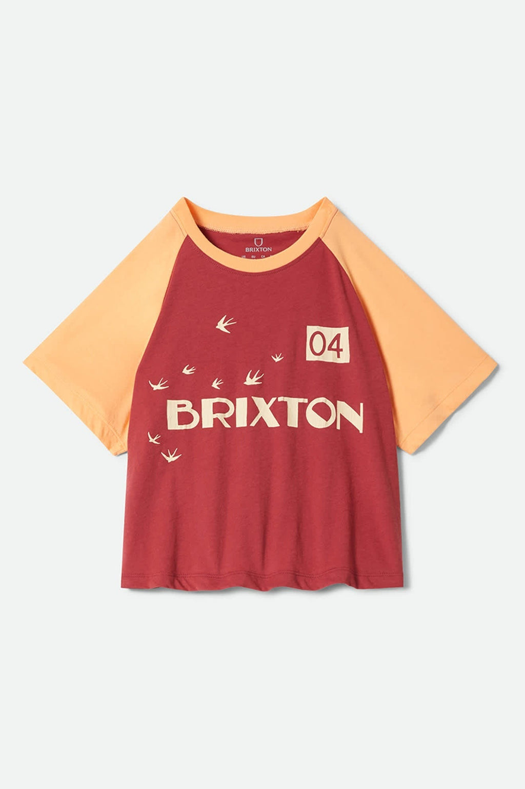 Swallow Sky Cropped Raglan - Robust Red/Peach Cobbler