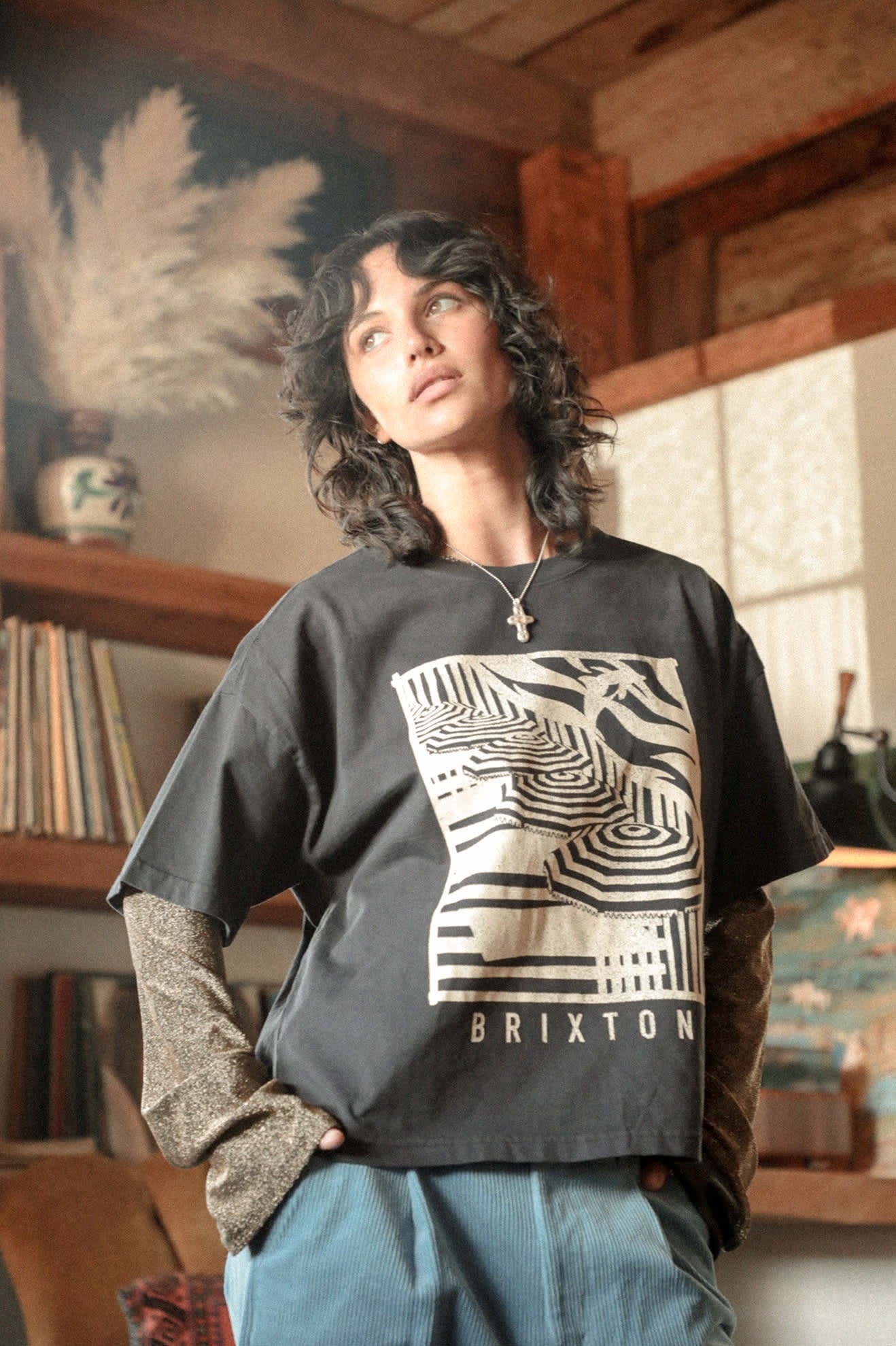 Poolside Boxy Crew T-Shirt - Washed Black