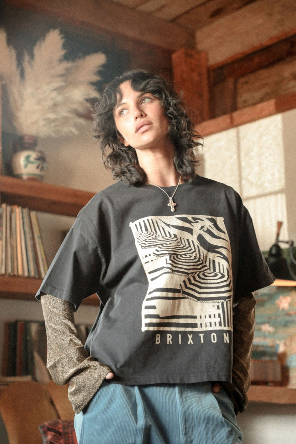 Poolside Boxy Crew T-Shirt - Washed Black
