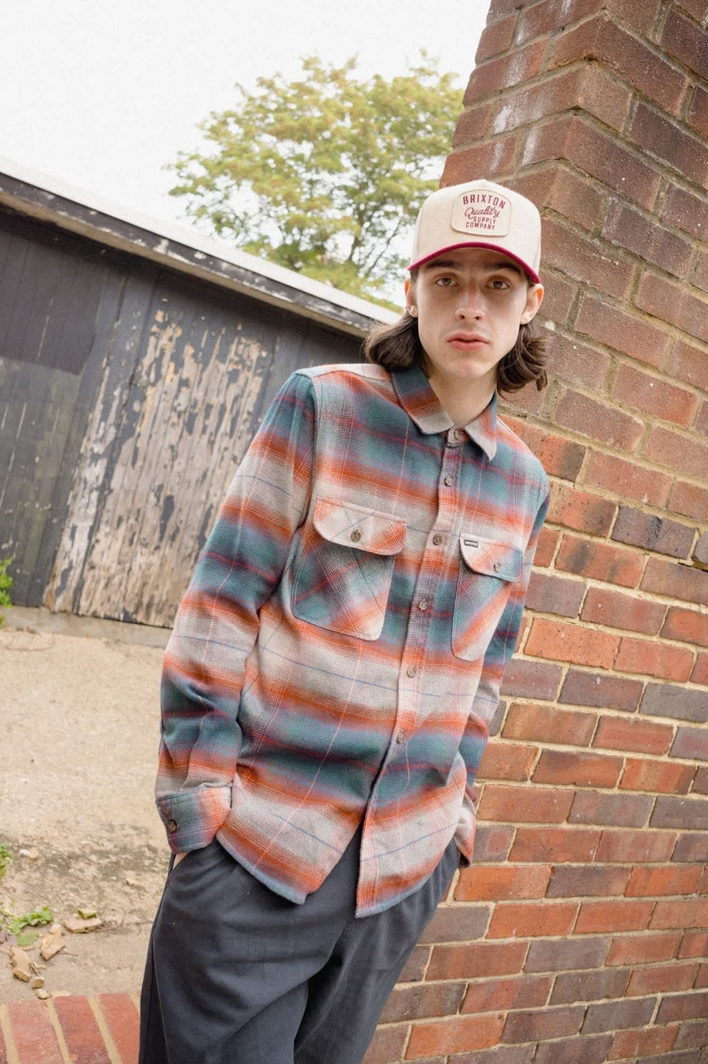 Hubal Trucker Hat - Oatmeal/Dark Brick Corduroy