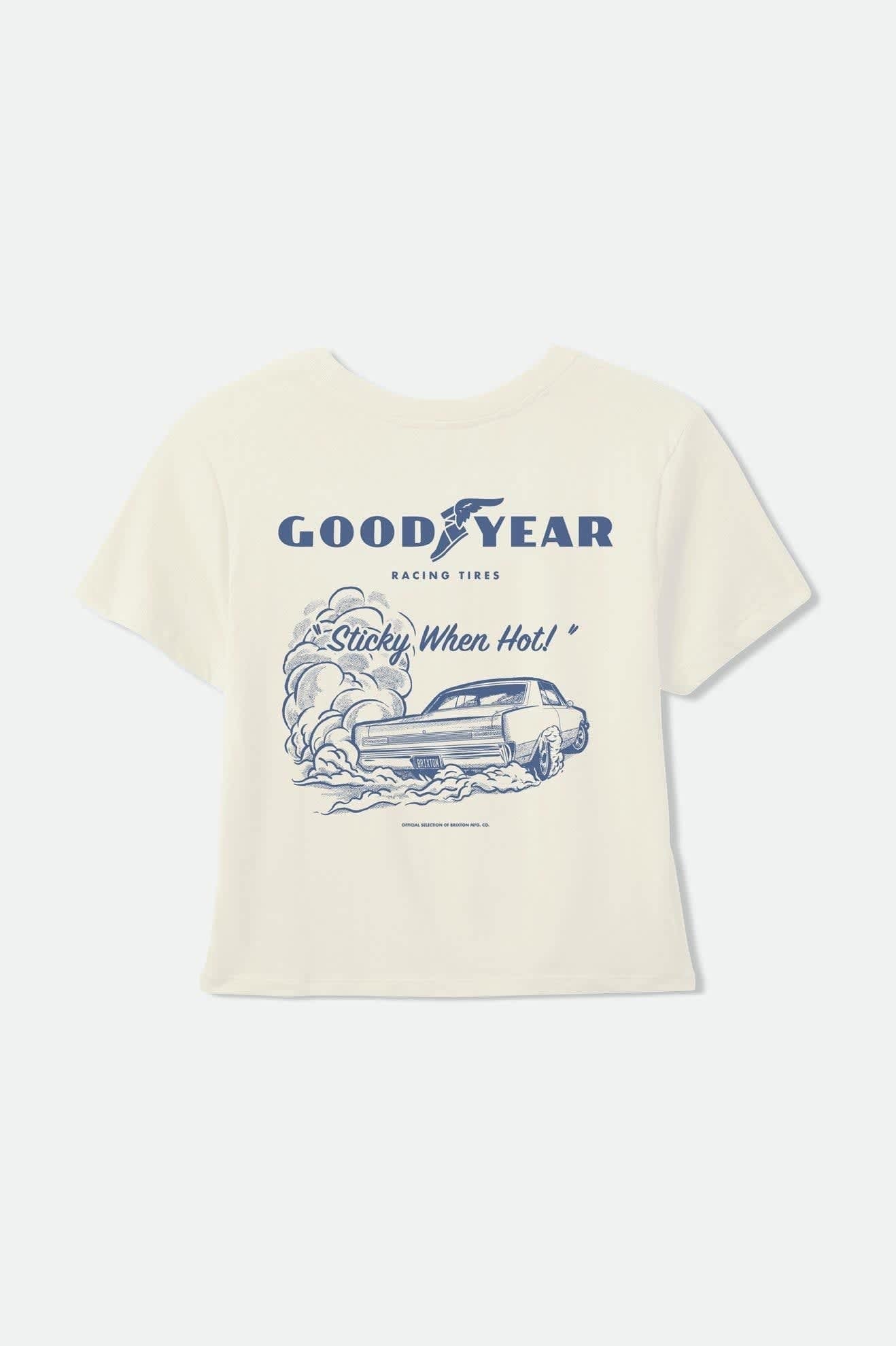 Goodyear Burnout Boxy Crew T-Shirt - Off White