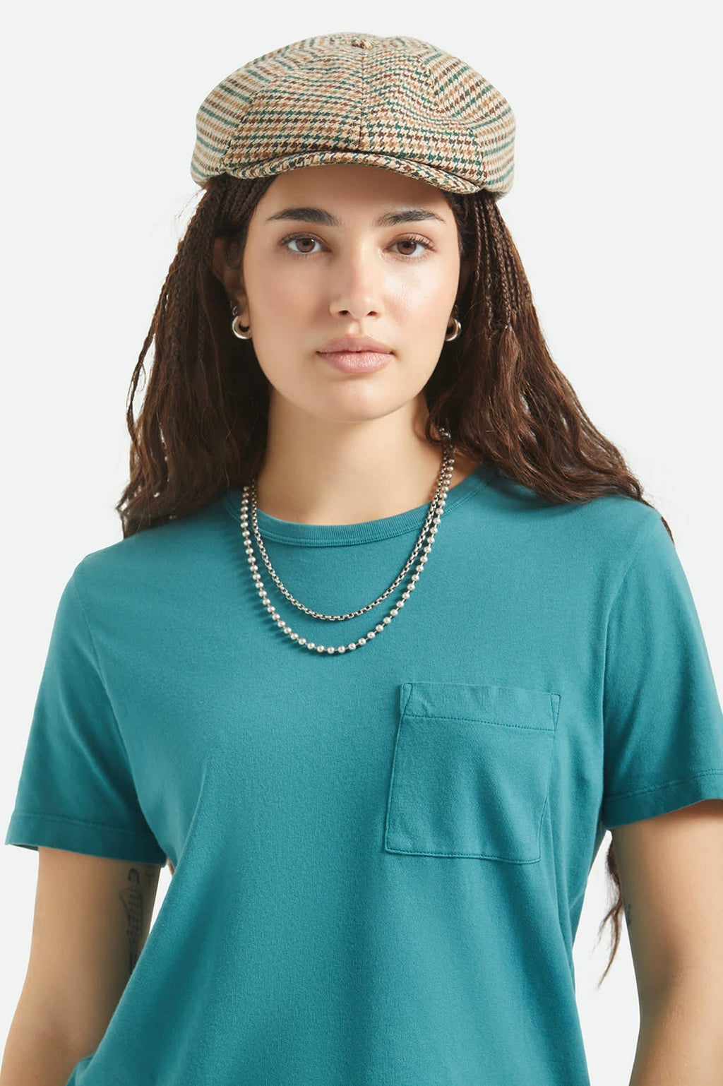Brood Newsboy Cap - Dusted Ochre/Khaki/Verdant Green