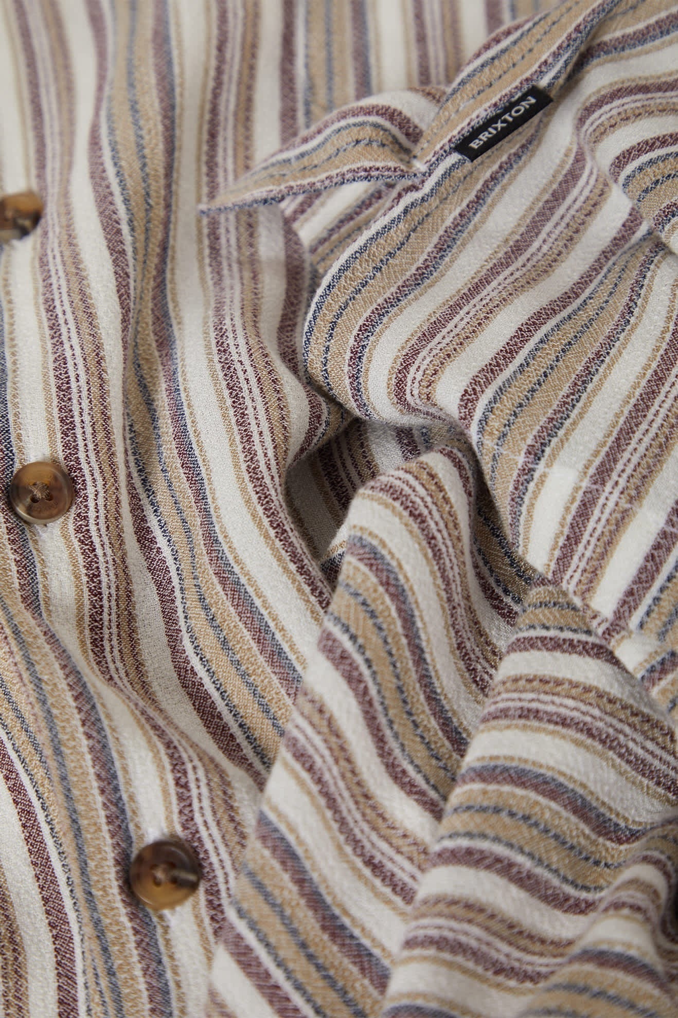 Bunker Twisted Stripe Camp Collar Shirt - Robust Red