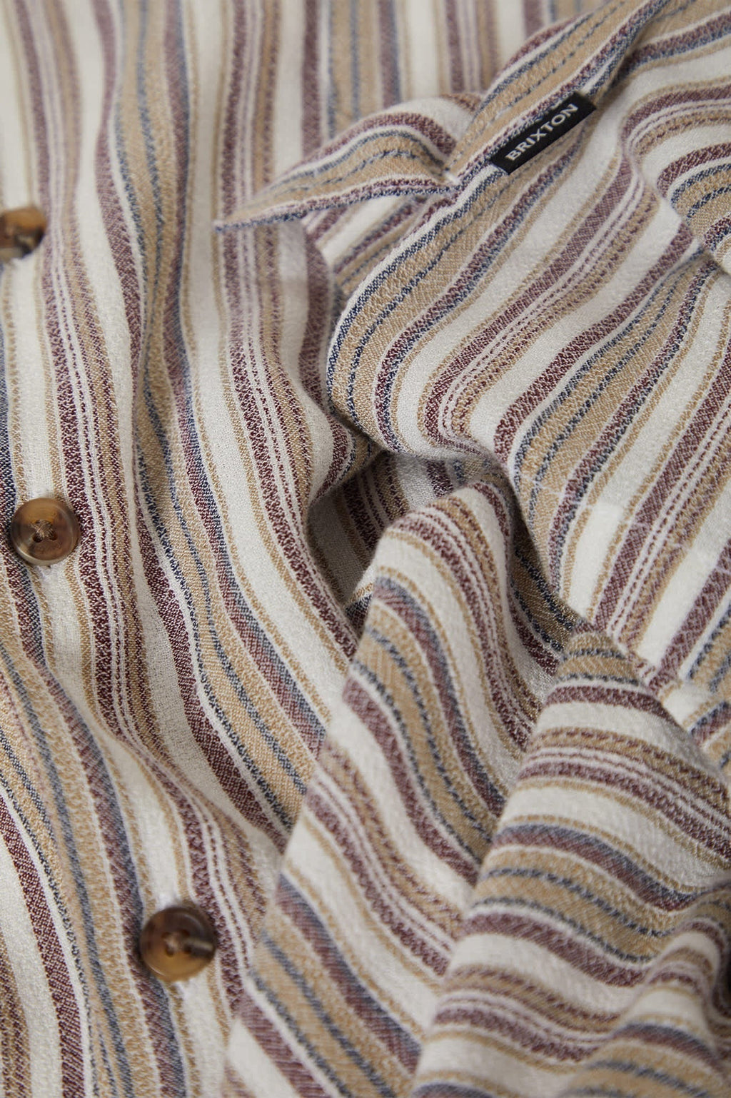 Bunker Twisted Stripe Camp Collar Shirt - Robust Red