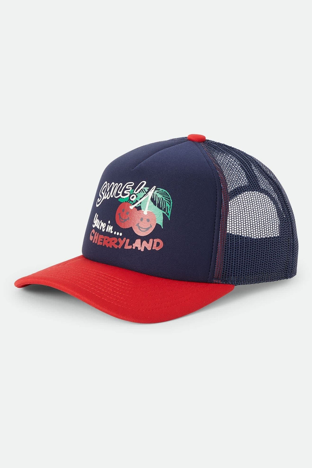 Cherryland Trucker Hat - Washed Navy/Crimson